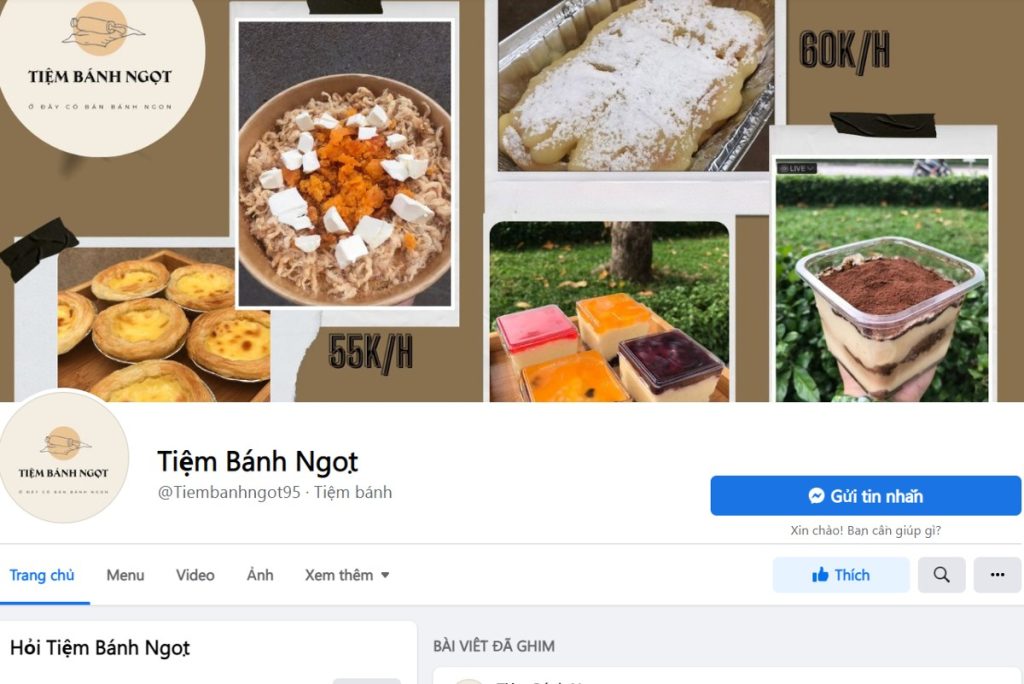 Tạo Fanpage facebook, zalo, instagram cho tiệm bánh ngọt