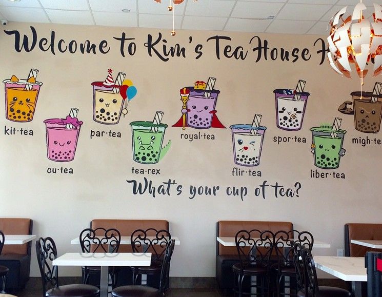 trang trí tường bằng tranh trà sữa