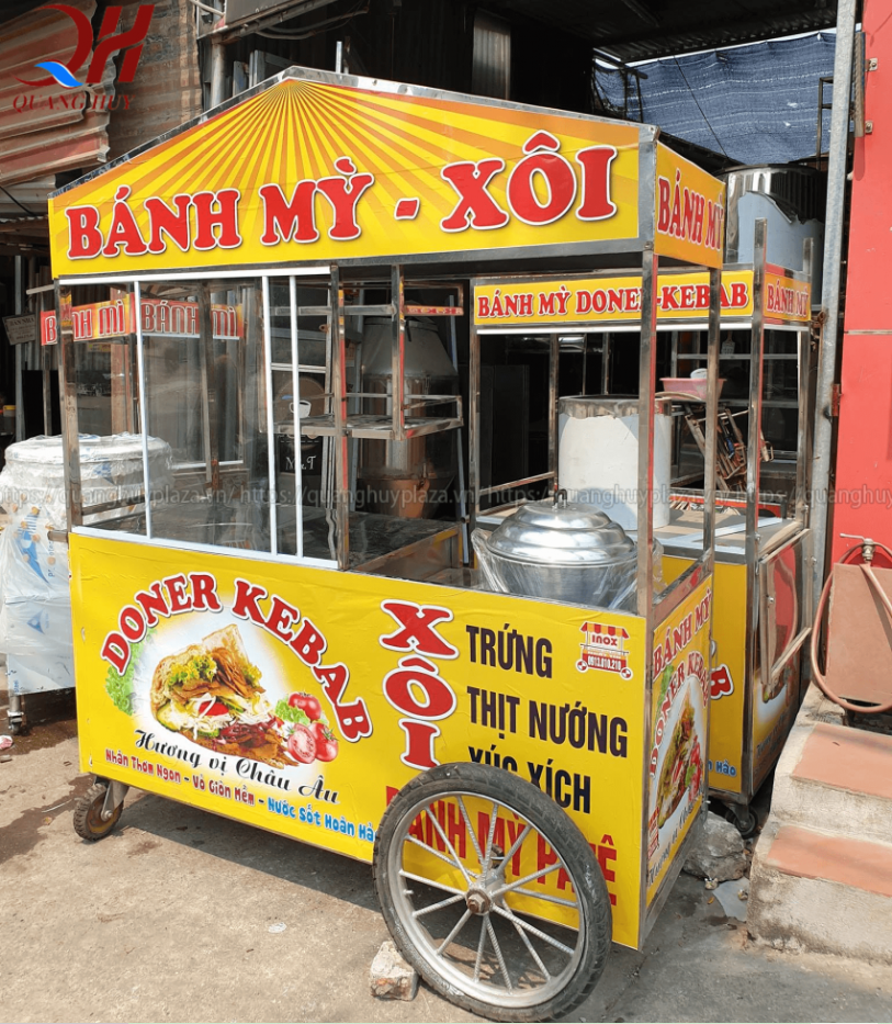 Xe đẩy bánh mì Quang Huy