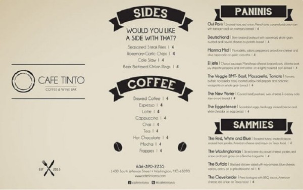 Mẫu 2 menu quán cafe đơn giản
