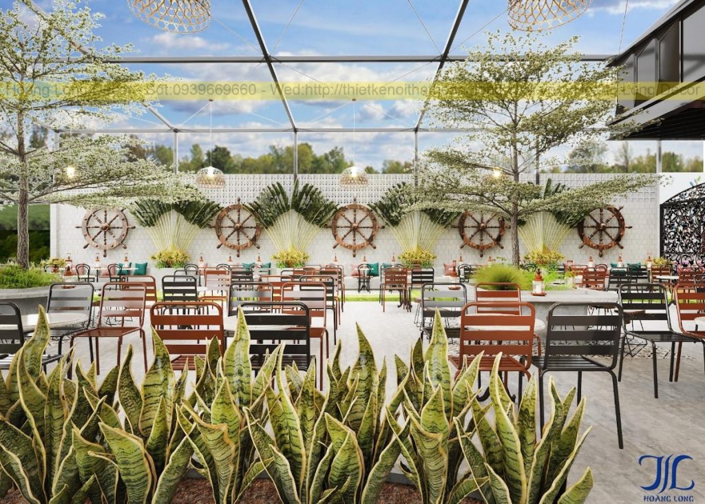 Thiết kế quán cafe với không gian xanh