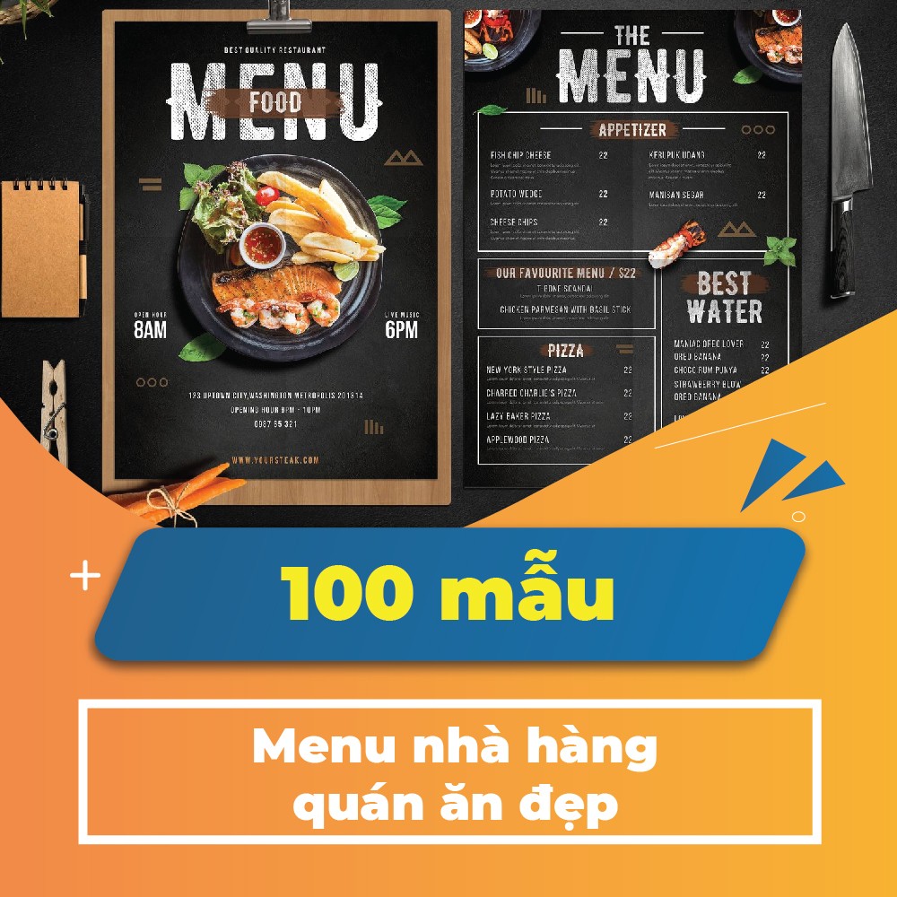 Thiết kế mẫu menu thực đơn đẹp Cho nhà hàng và quán ăn chuyên nghiệp