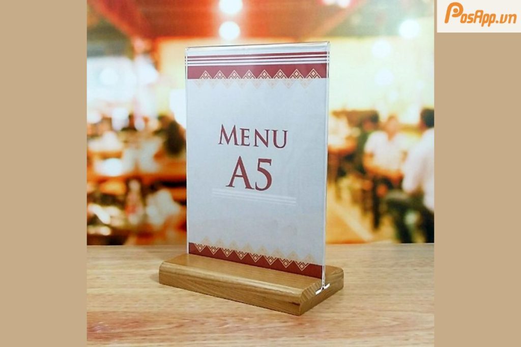 Mẫu menu quán ăn bằng Mica