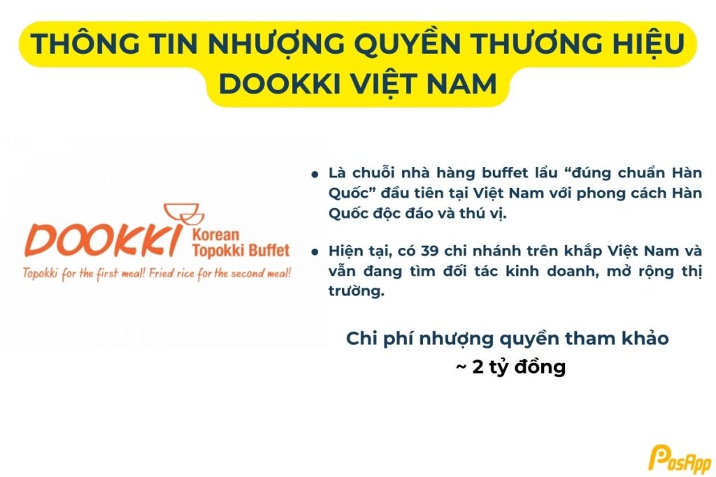 Nhượng quyền thương hiệu DOOKKI Việt Nam