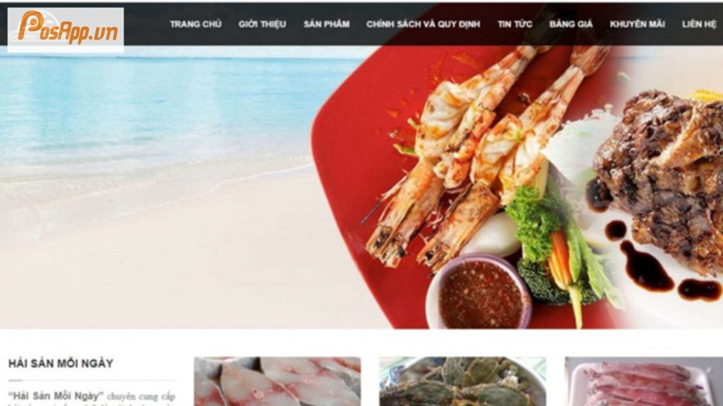 website bán hàng hải sản