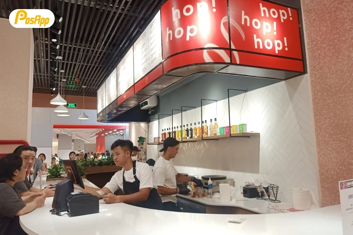 Máy Pos bán hàng PAL1 chinh phục tiệm bánh Hop Crepes Lotte