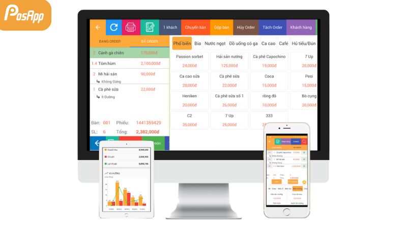 mềm quản lý quán cafe tích hợp quầy bar có giao diện dễ sử dụng
