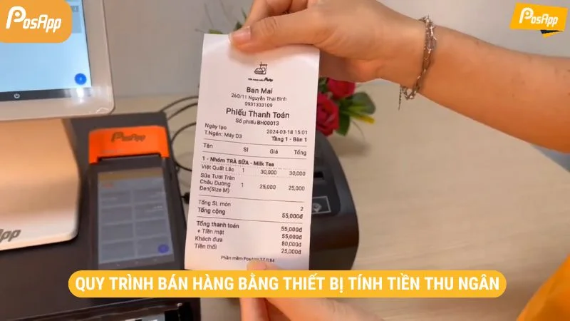 Quy trình bán hàng bằng thiết bị tính tiền thu ngân