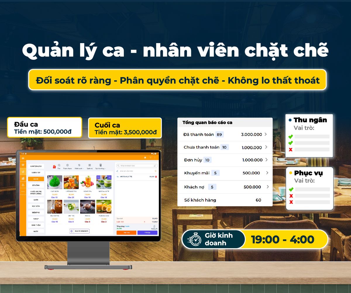 quản lý nhân viên ca làm việc