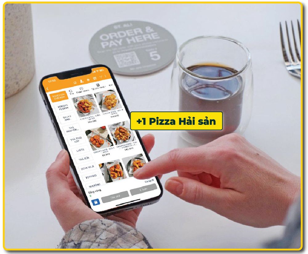 menu qr order trên điện thoại