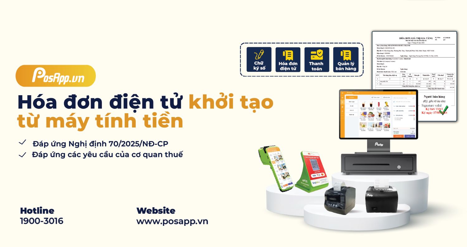 hóa đơn điện tử máy tính tiền