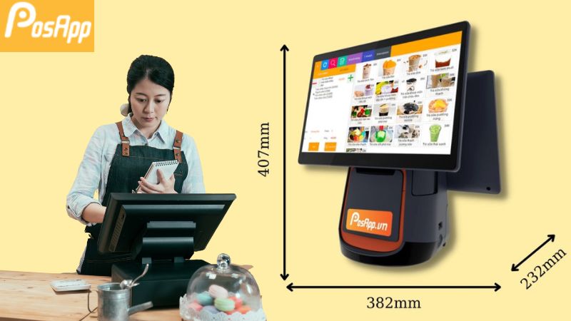Kích thước máy thu ngân Sunmi
