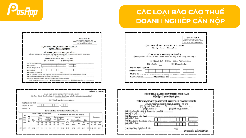 Các loại báo cáo thuế doanh nghiệp cần nộp