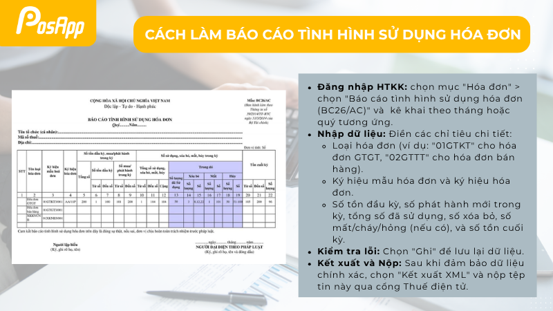 Cách làm báo cáo tình hình sử dụng hóa đơn
