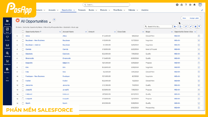 Phần mềm Salesforce để lưu thông tin khách hàng
