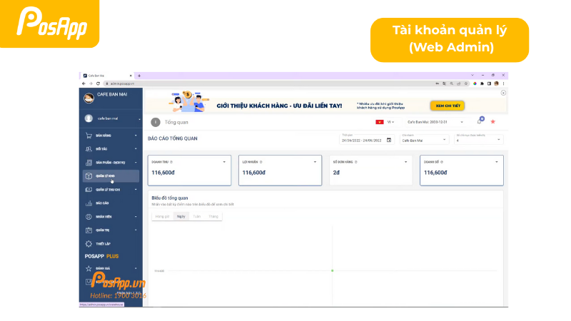Tài khoản quản lý khi dùng phần mềm PosApp