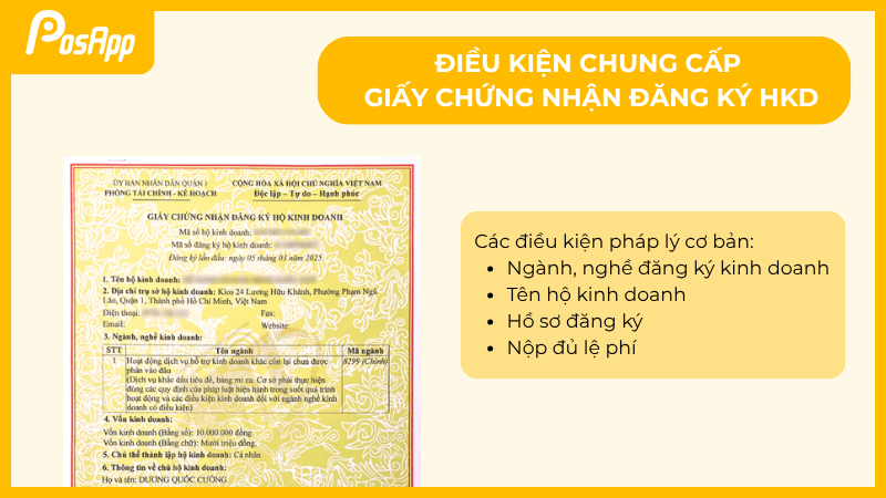 Điều kiện chung để được cấp giấy chứng nhận đăng ký hộ kinh doanh