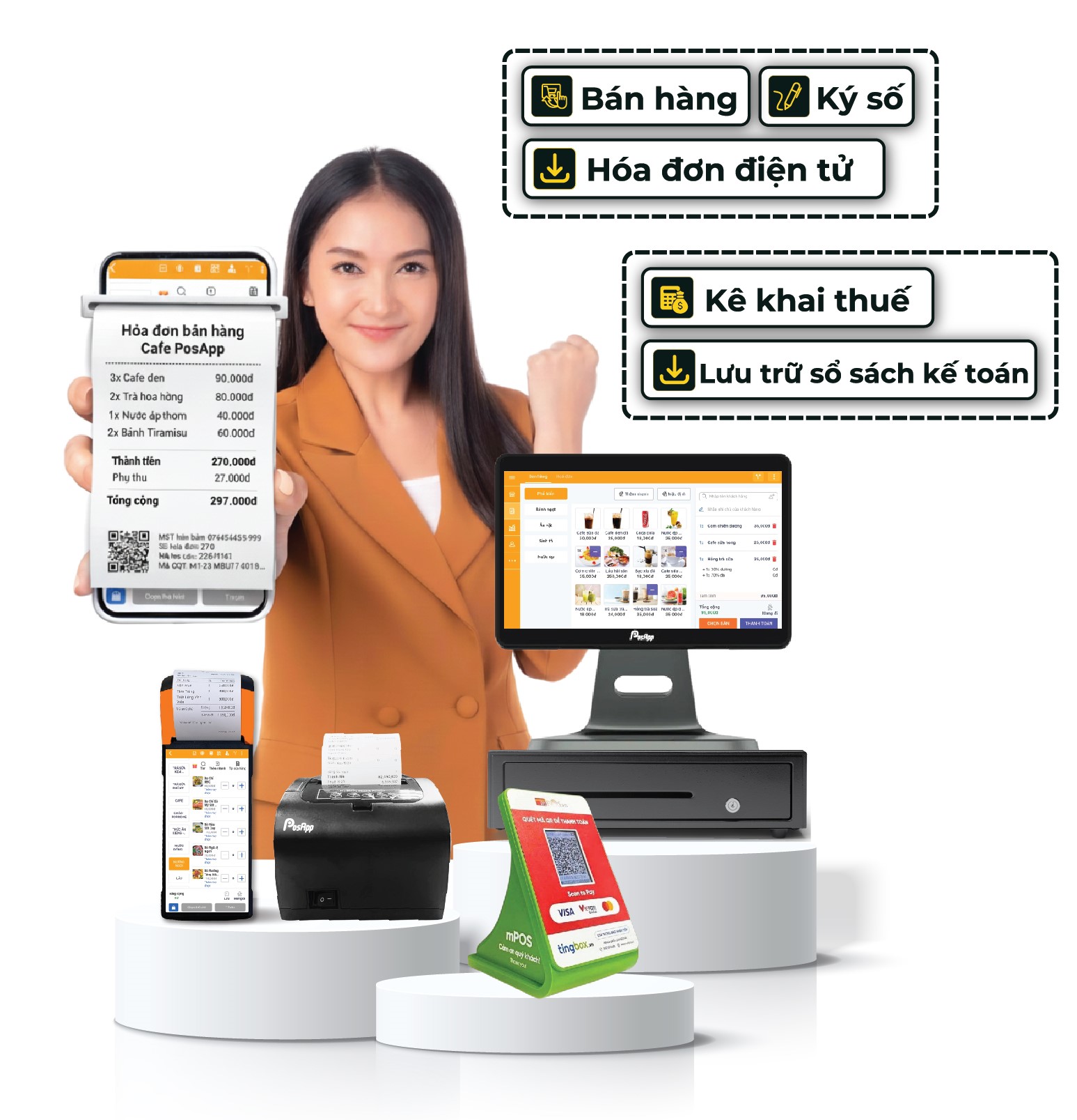 hóa đơn điện tử máy tính tiền