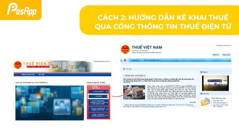 Truy cập vào web cổng thông tin thuế điện tử