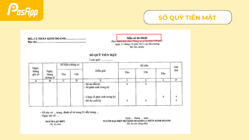 Sổ quỹ tiền mặt