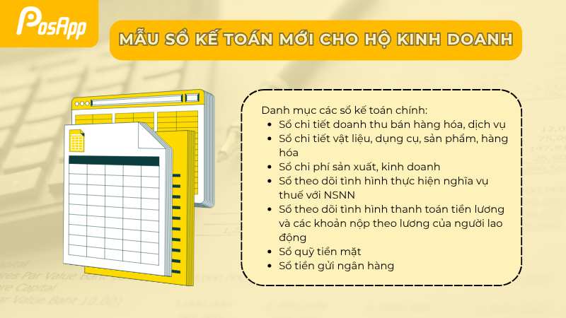 Mẫu sổ kế toán mới cho hộ kinh doanh
