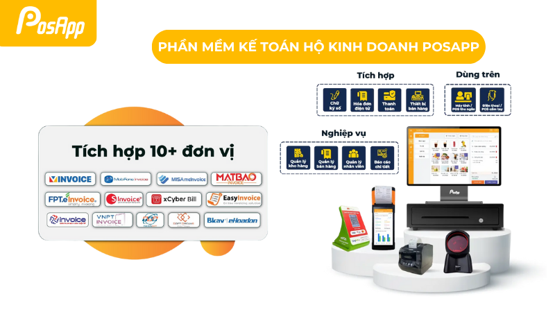 Phần mềm kế toán online tích hợp quản lý bán hàng PosApp