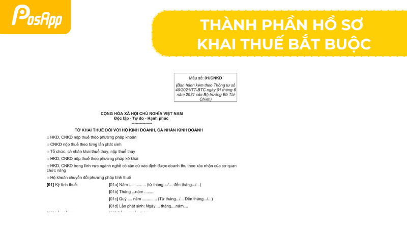 Thành phần hồ sơ khai thuế bắt buộc khi khai thuế qua mạng