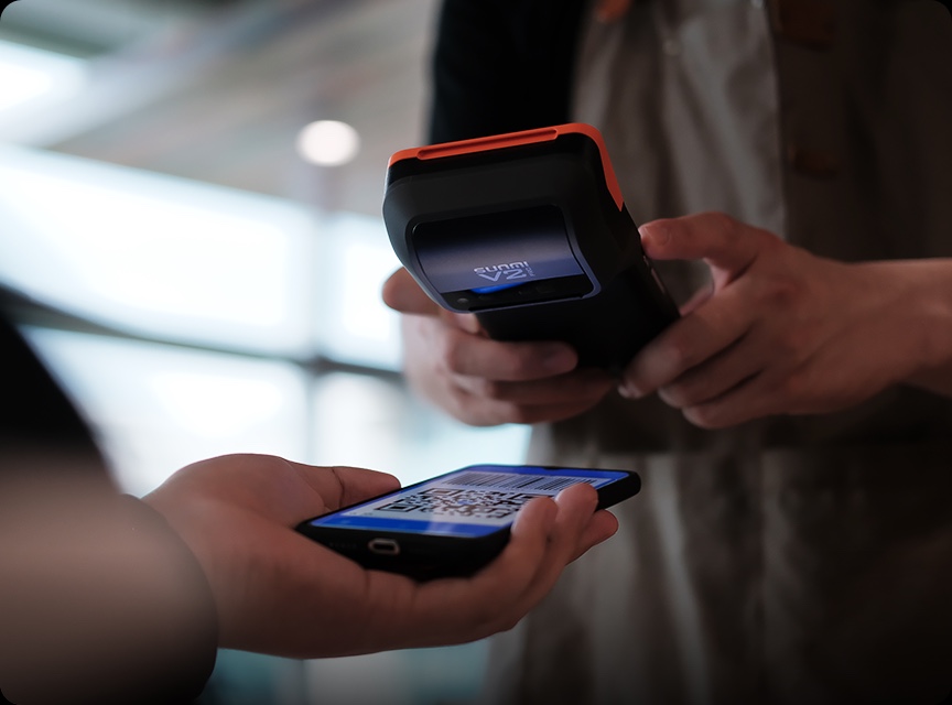 Máy pos quét mã vạch thanh toán QR