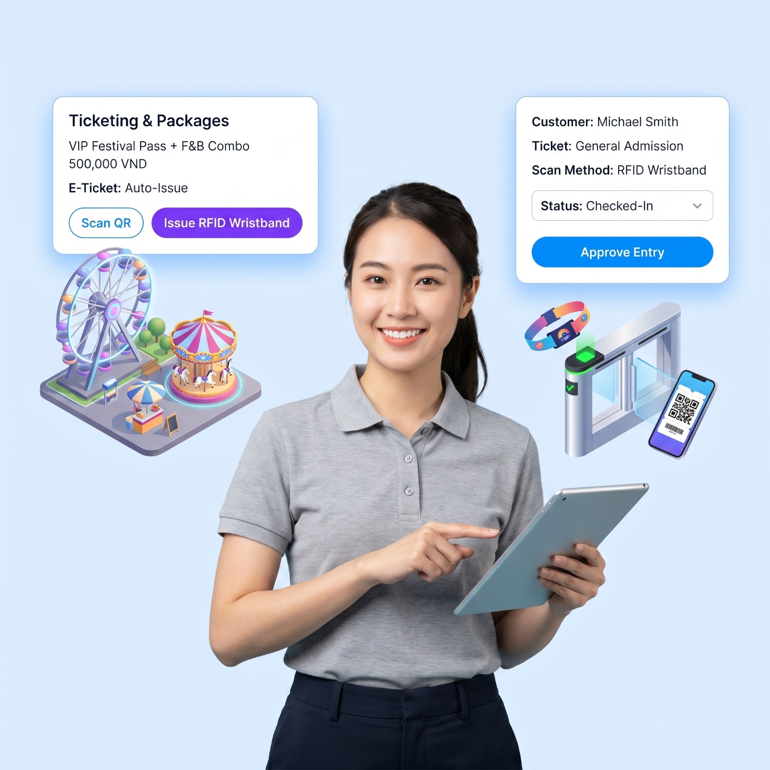 Theme Park and Event Ticketing POS Software