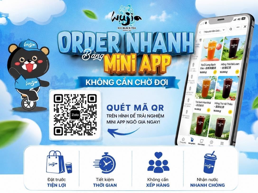 Giao diện MiniApp tích điểm của Hồng Trà Ngô Gia