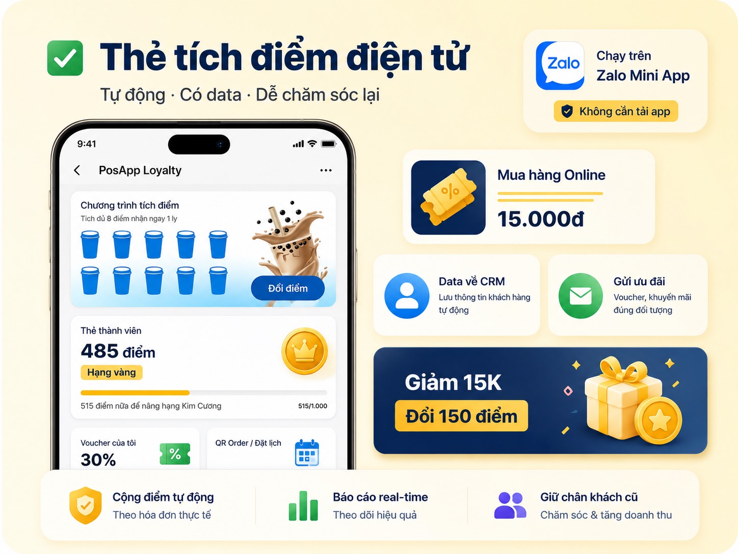 Giao diện thẻ thành viên trên Zalo Mini App