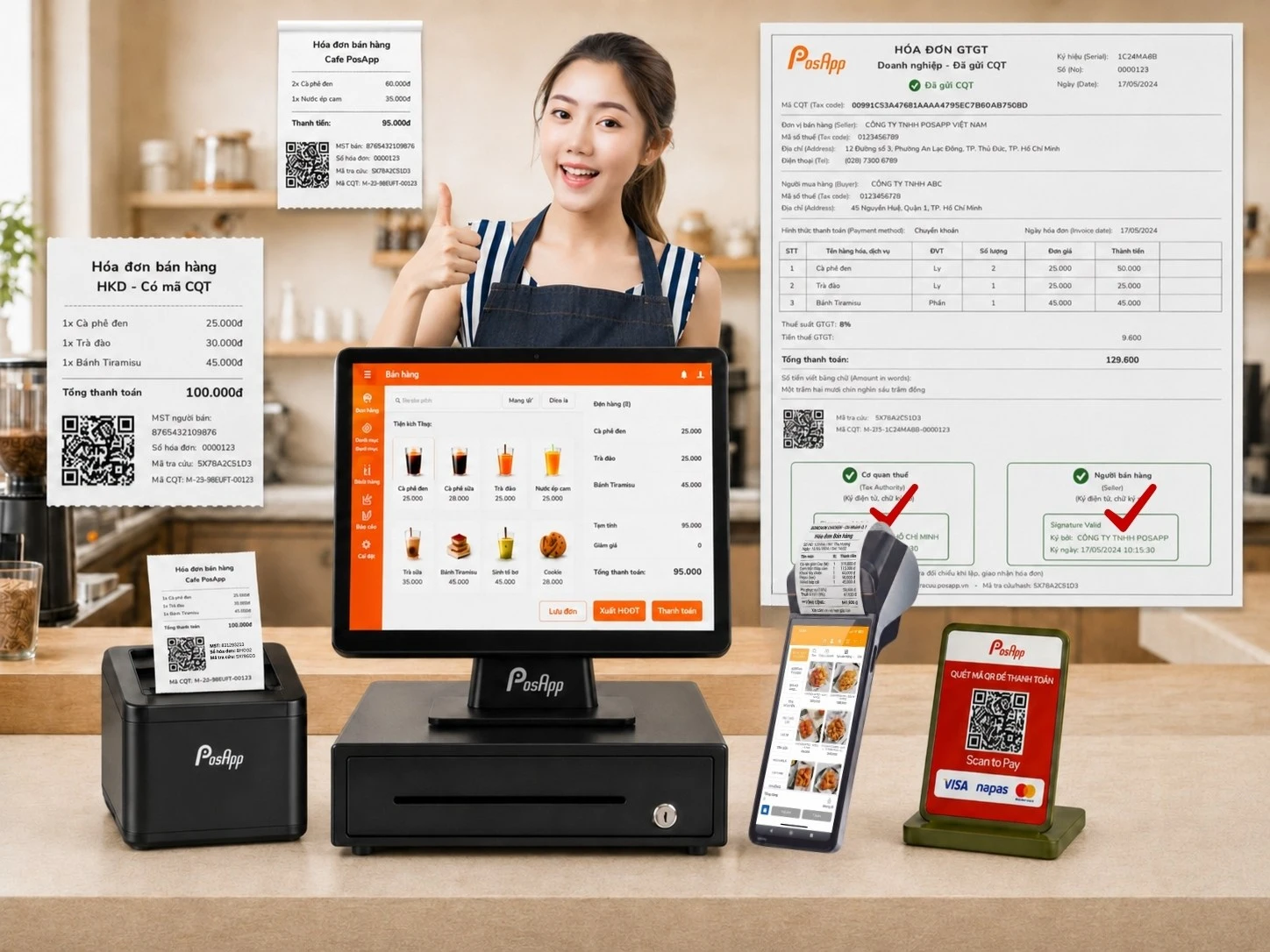 Giải pháp PosApp xuất hóa đơn điện tử khởi tạo từ máy tính tiền cho hộ kinh doanh và doanh nghiệp